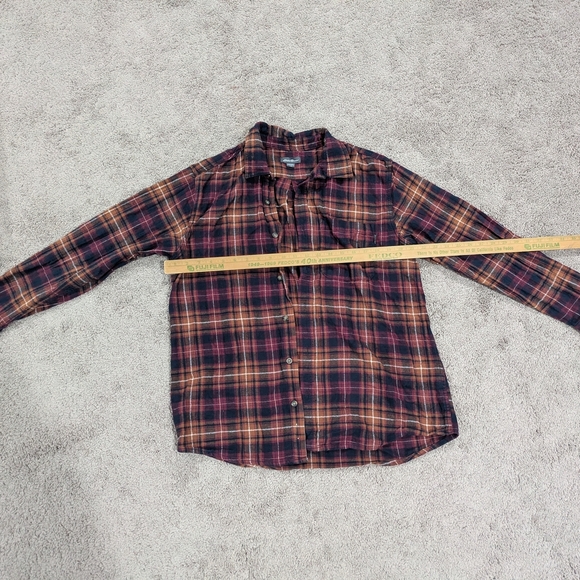 Eddie Bauer Red and Brown Plaid Button-Down Shirt - Picture 4 of 11